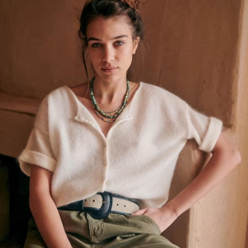 Sézane paco jumper in ecru